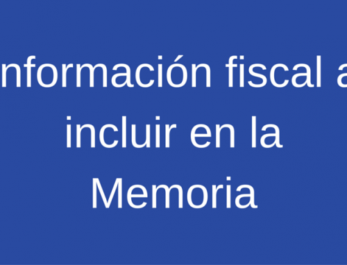 Nota técnica sobre información fiscal a incluir en la Memoria